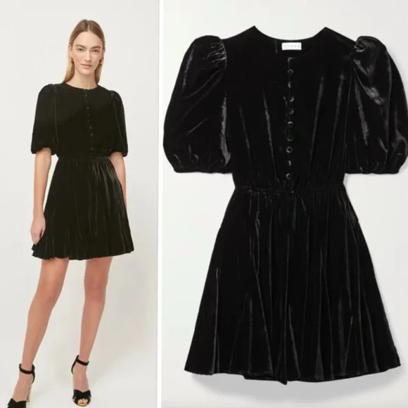 Georgia Dress in Black Velvet